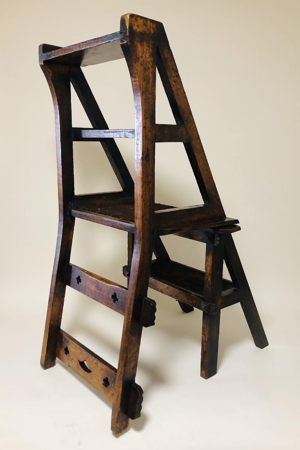 Antique Victorian Metamorphic Library Step Chair View XXI