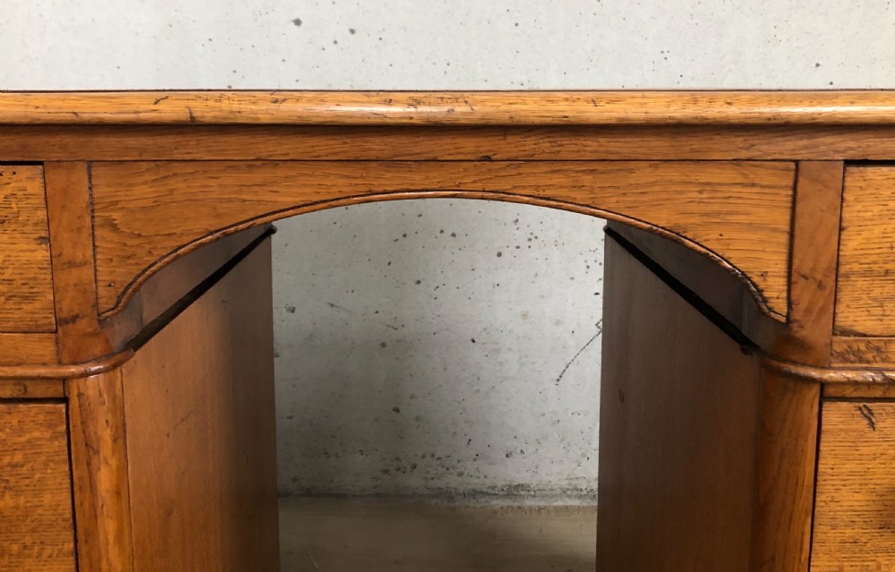 Antique Victorian Oak Pedestal Writing Desk View XIV