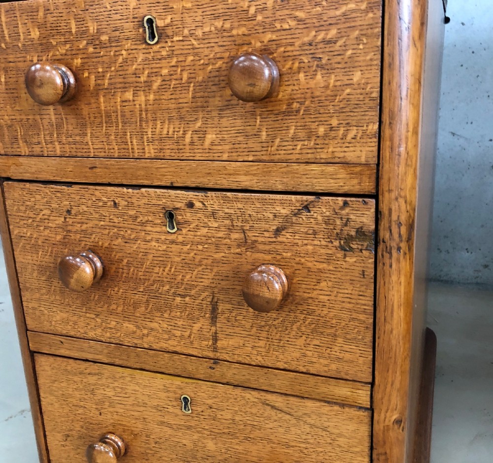 Antique Victorian Oak Pedestal Writing Desk View XV