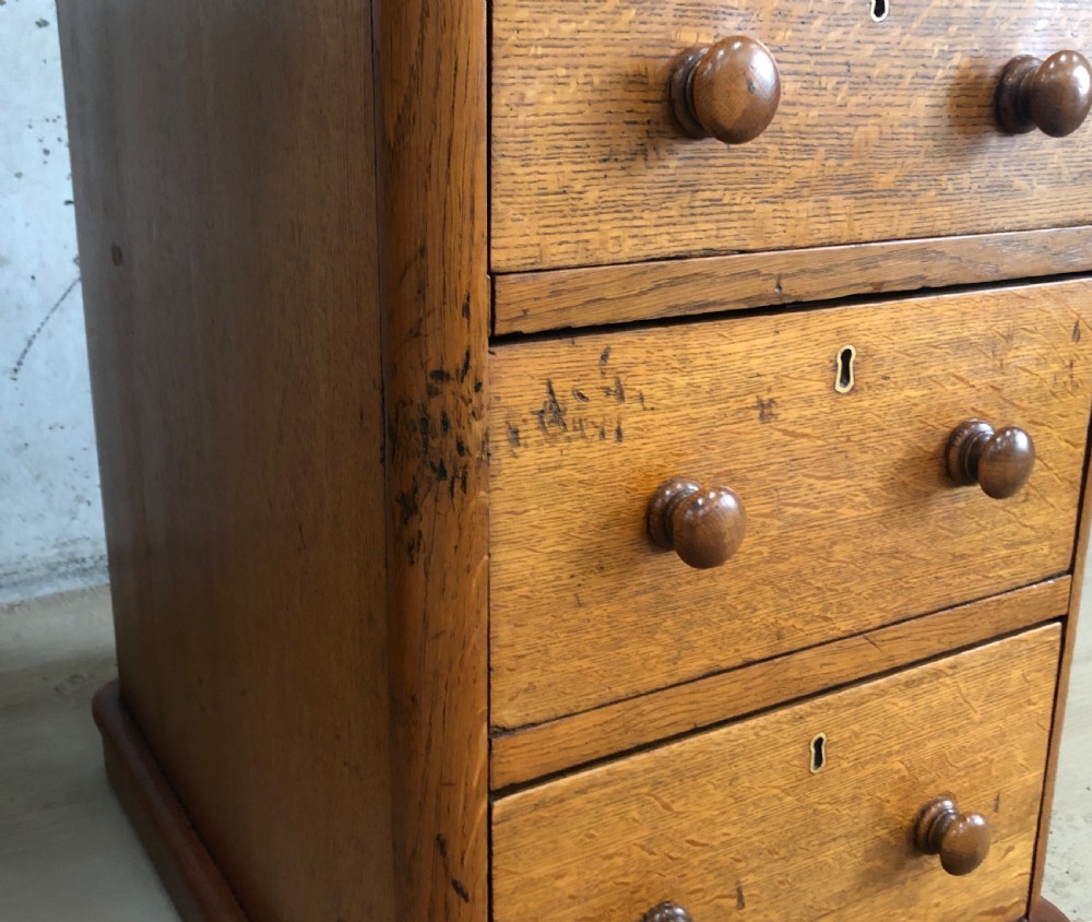 Antique Victorian Oak Pedestal Writing Desk View XVI