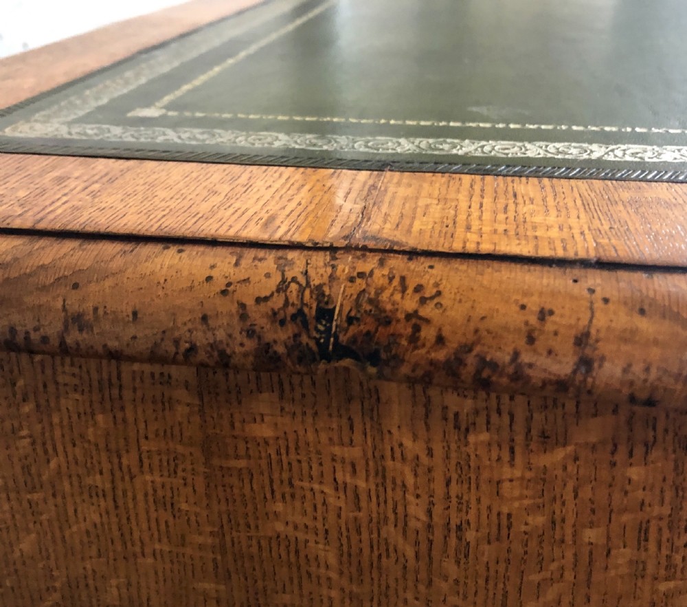 Antique Victorian Oak Pedestal Writing Desk View XVIII