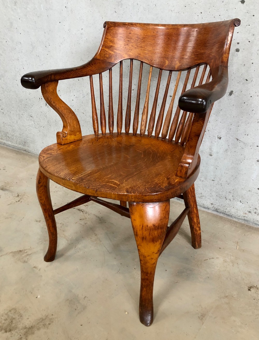 Antique Oak Desk Chair  View XI