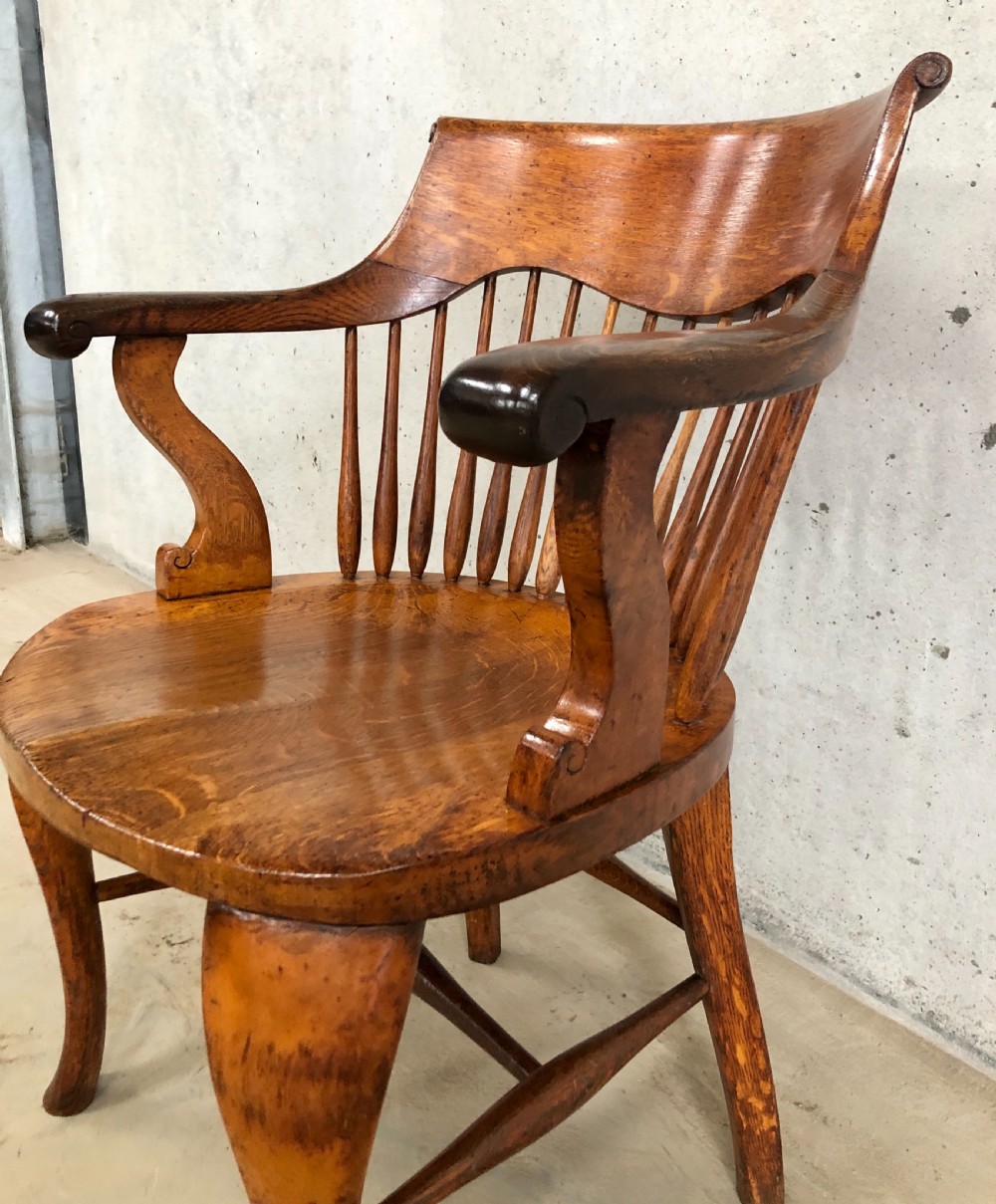 Antique Oak Desk Chair  View XII