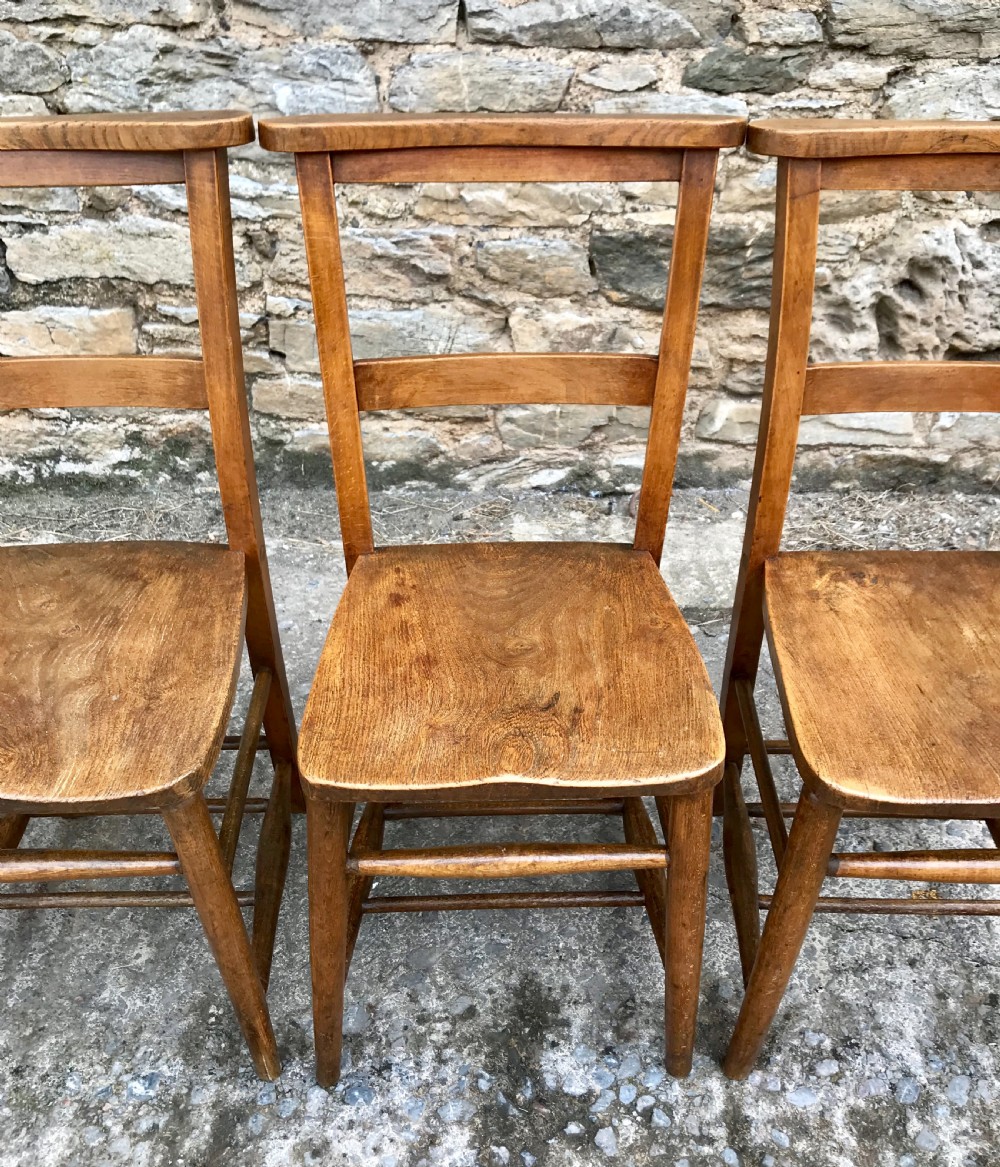 Set of 4 Antique Chapel Chairs View VI