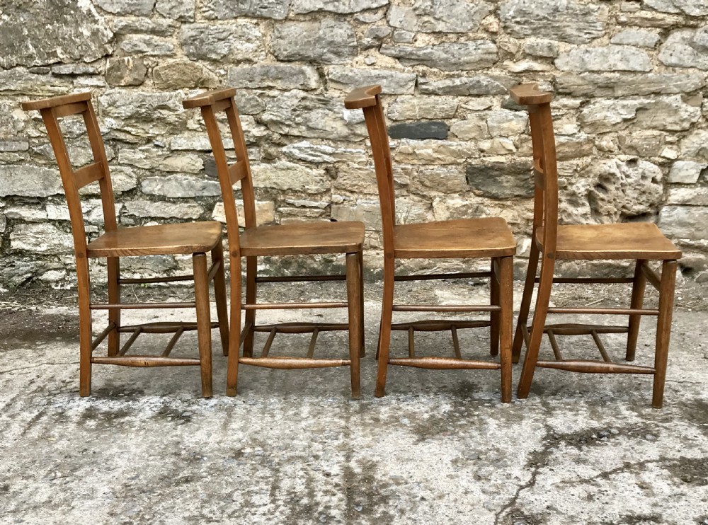 Set of 4 Antique Chapel Chairs View VII