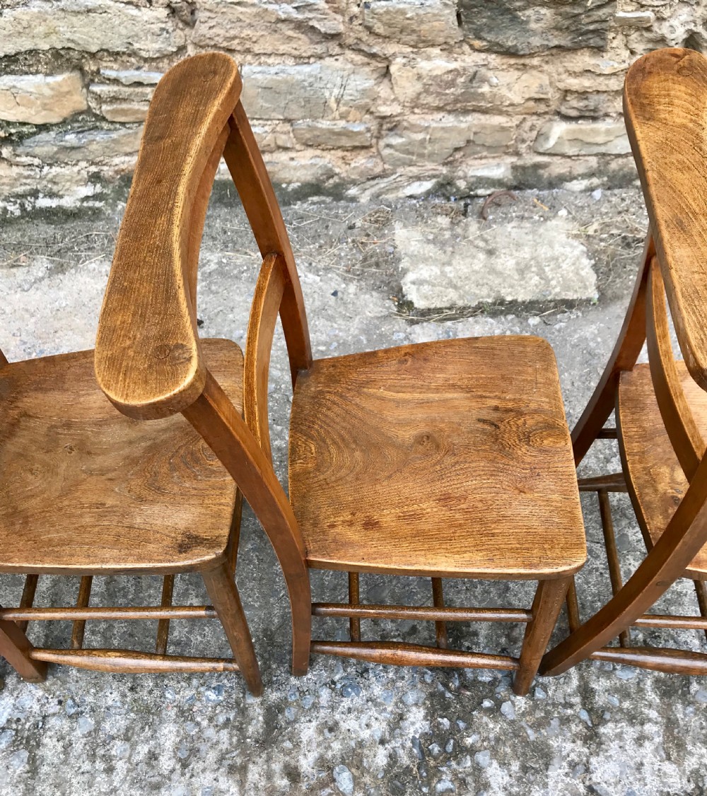 Set of 4 Antique Chapel Chairs View VIII