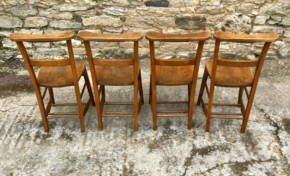 Set of 4 Antique Chapel Chairs View XI