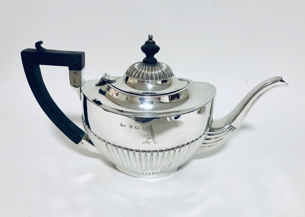Antique Solid Sterling Silver Tea Set View III