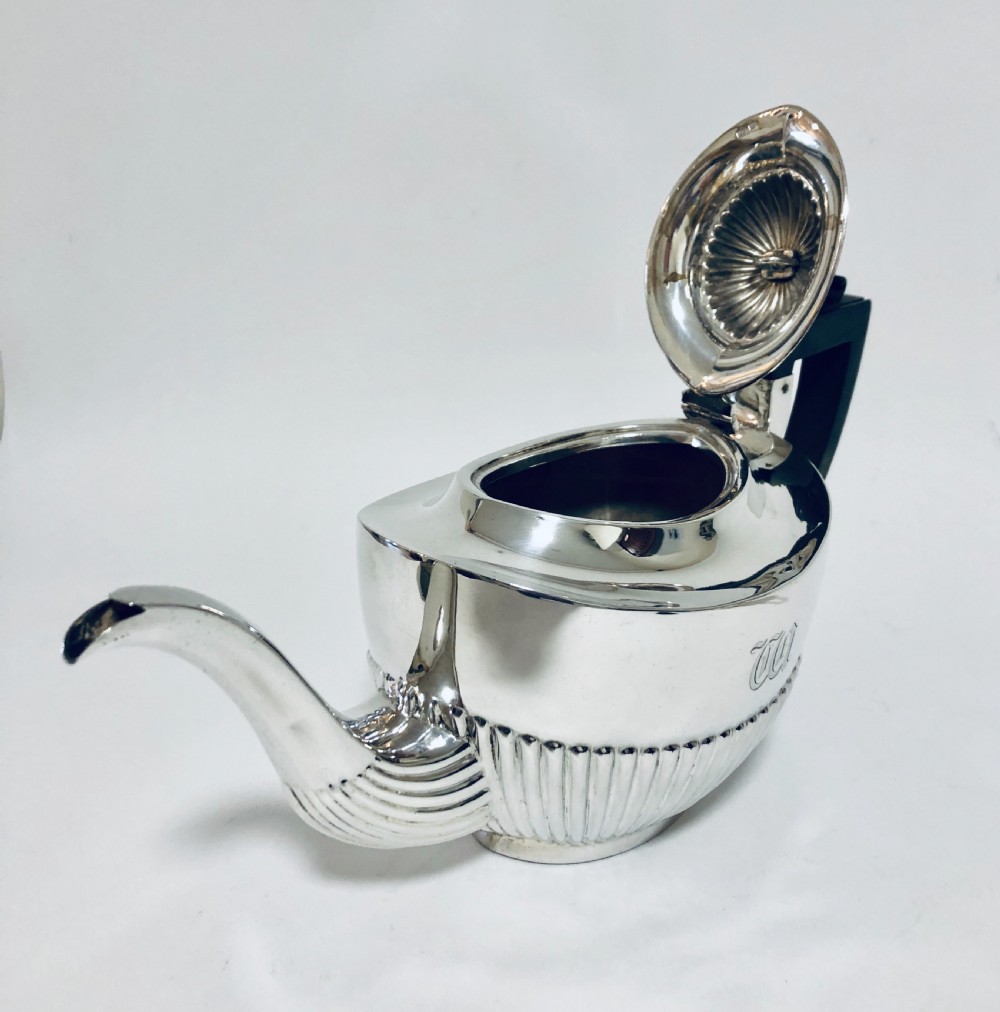Antique Solid Sterling Silver Tea Set View X