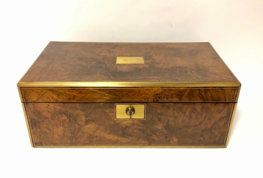 Superb Victorian Burr Walnut Writing Slope Box View II