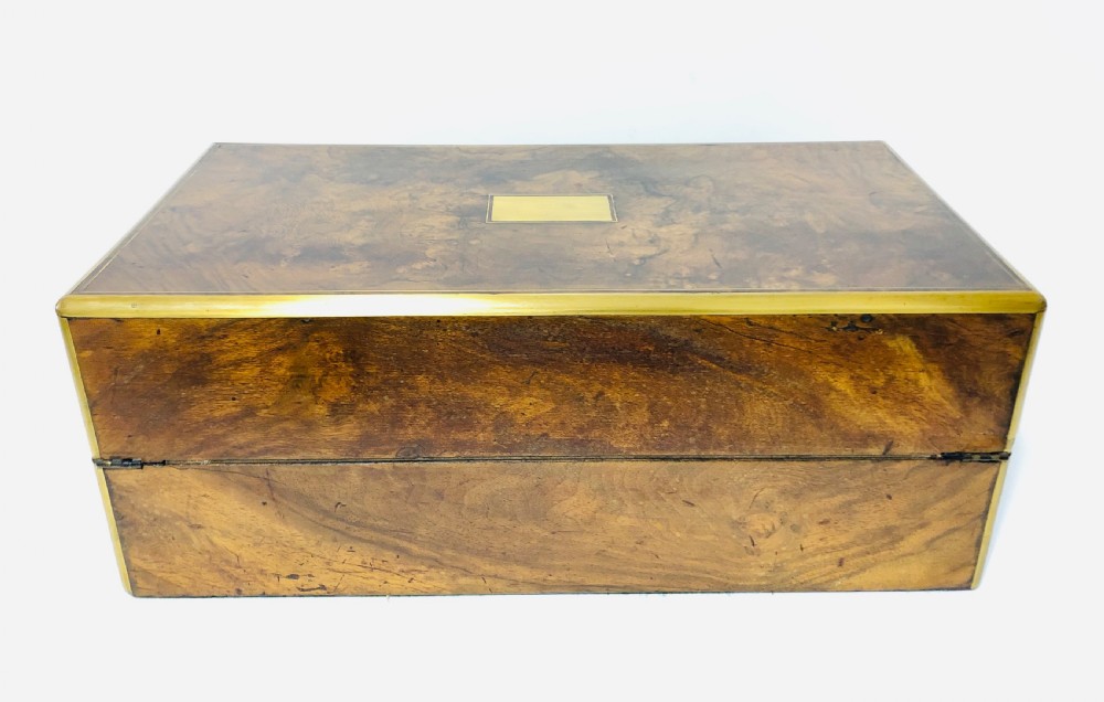 Superb Victorian Burr Walnut Writing Slope Box View III