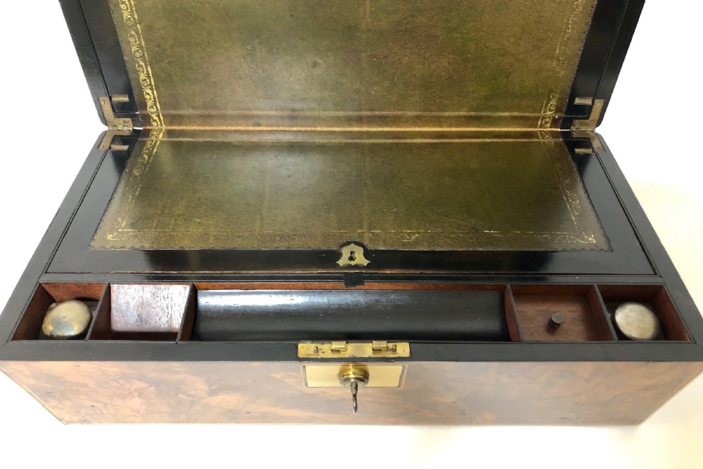 Superb Victorian Burr Walnut Writing Slope Box View V