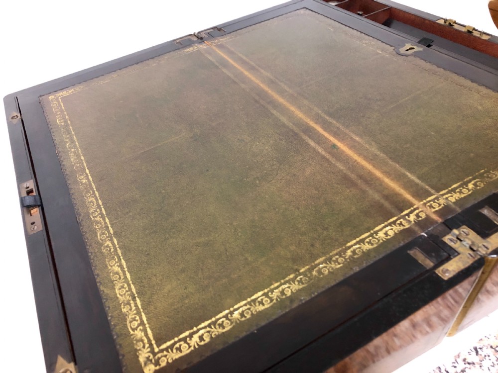 Superb Victorian Burr Walnut Writing Slope Box View XIII