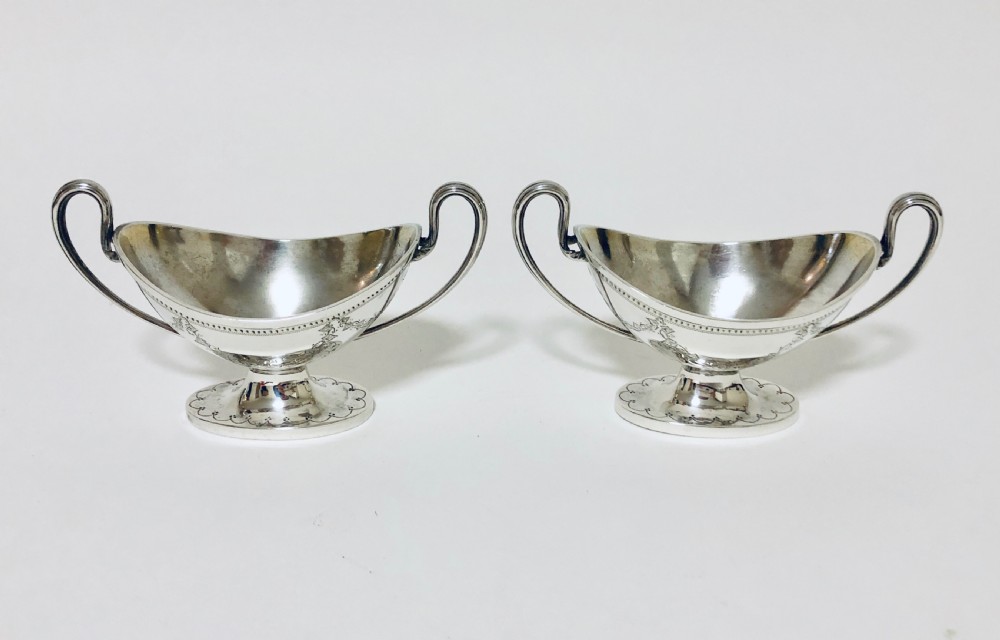 Pair of Victorian Solid Silver Salt Cellars View II