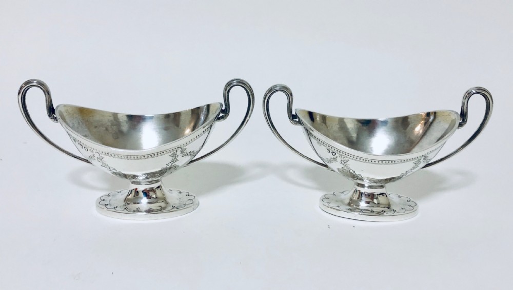 Pair of Victorian Solid Silver Salt Cellars View IV