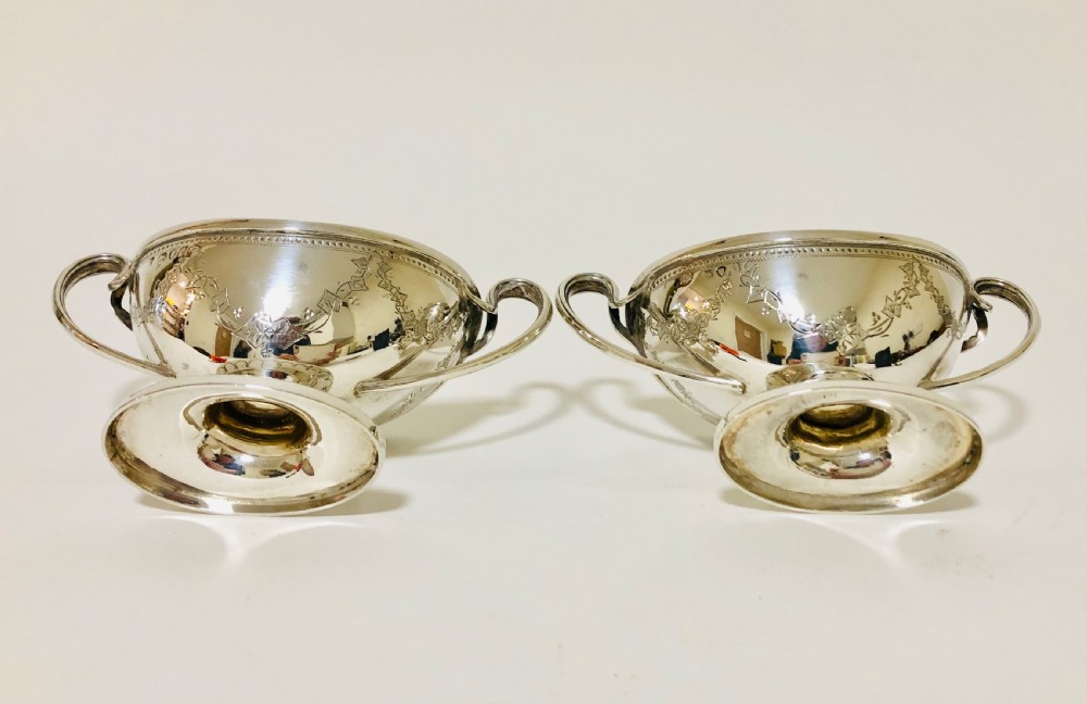 Pair of Victorian Solid Silver Salt Cellars View VIII