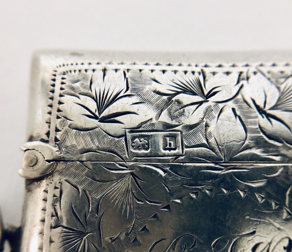 Antique Solid Silver Vesta Case View V