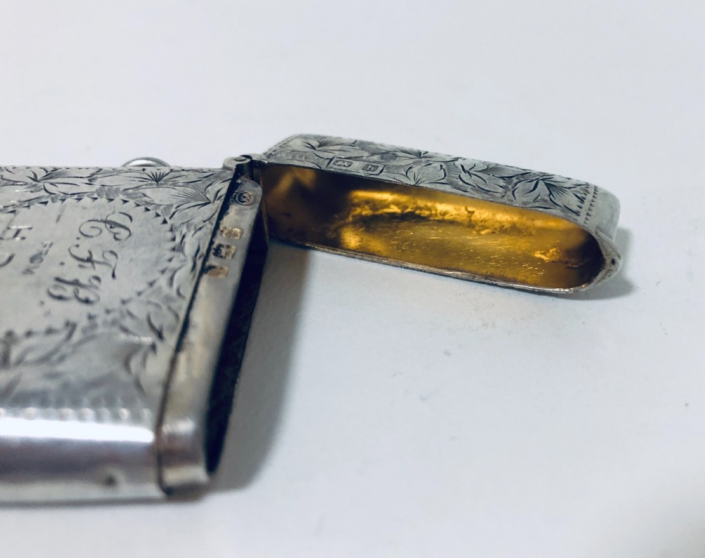 Antique Solid Silver Vesta Case View VIII
