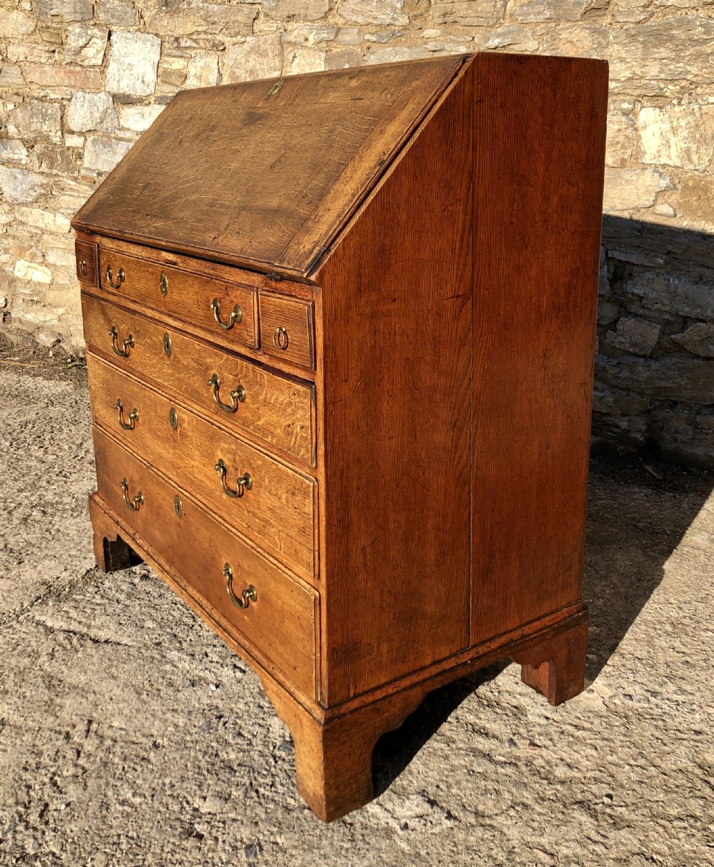 Antique Georgian Oak Bureau View VIII