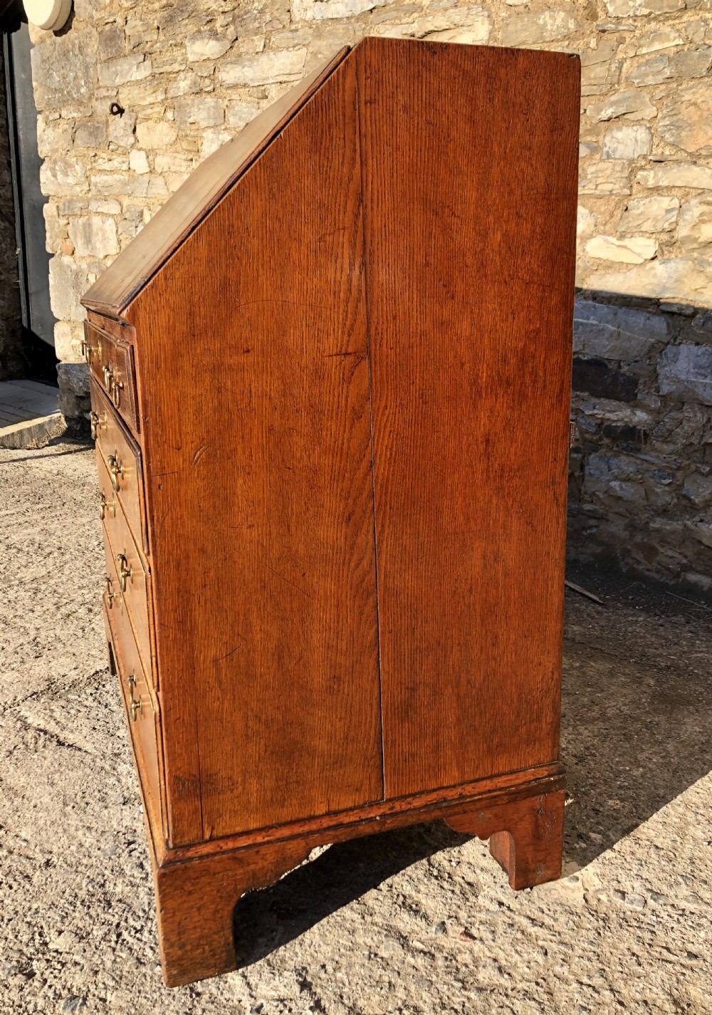 Antique Georgian Oak Bureau View IX