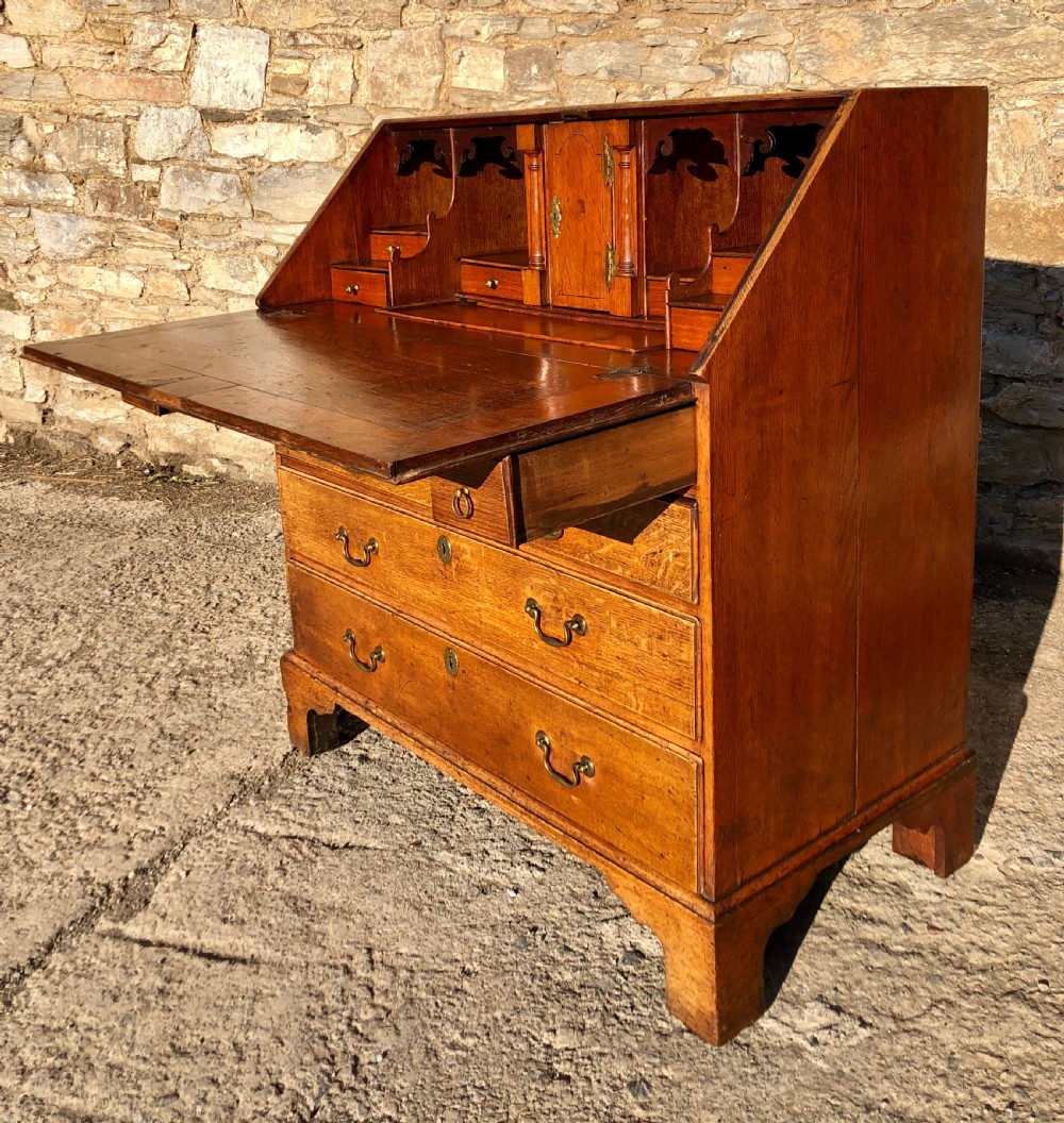 Antique Georgian Oak Bureau View X