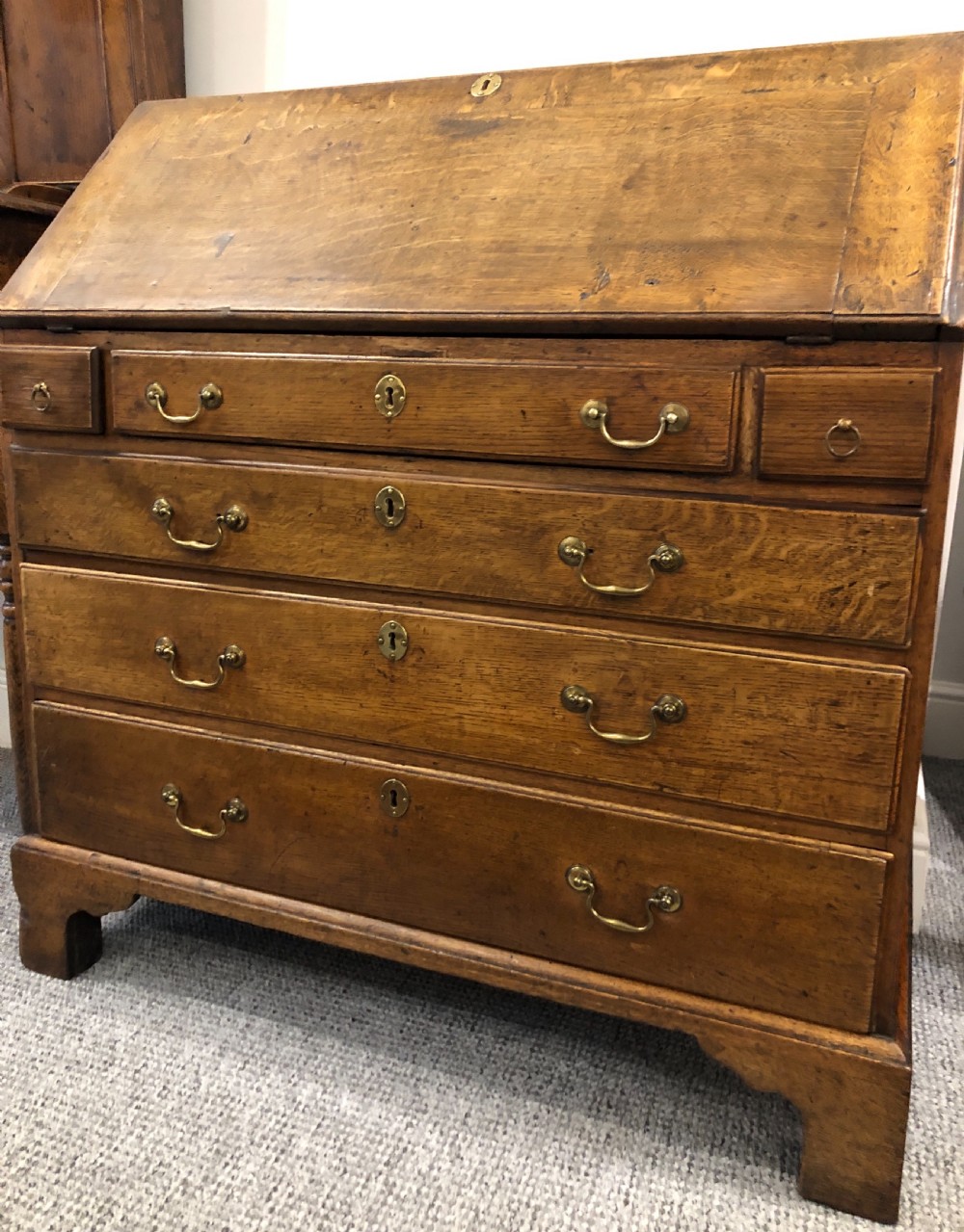 Antique Georgian Oak Bureau View XX