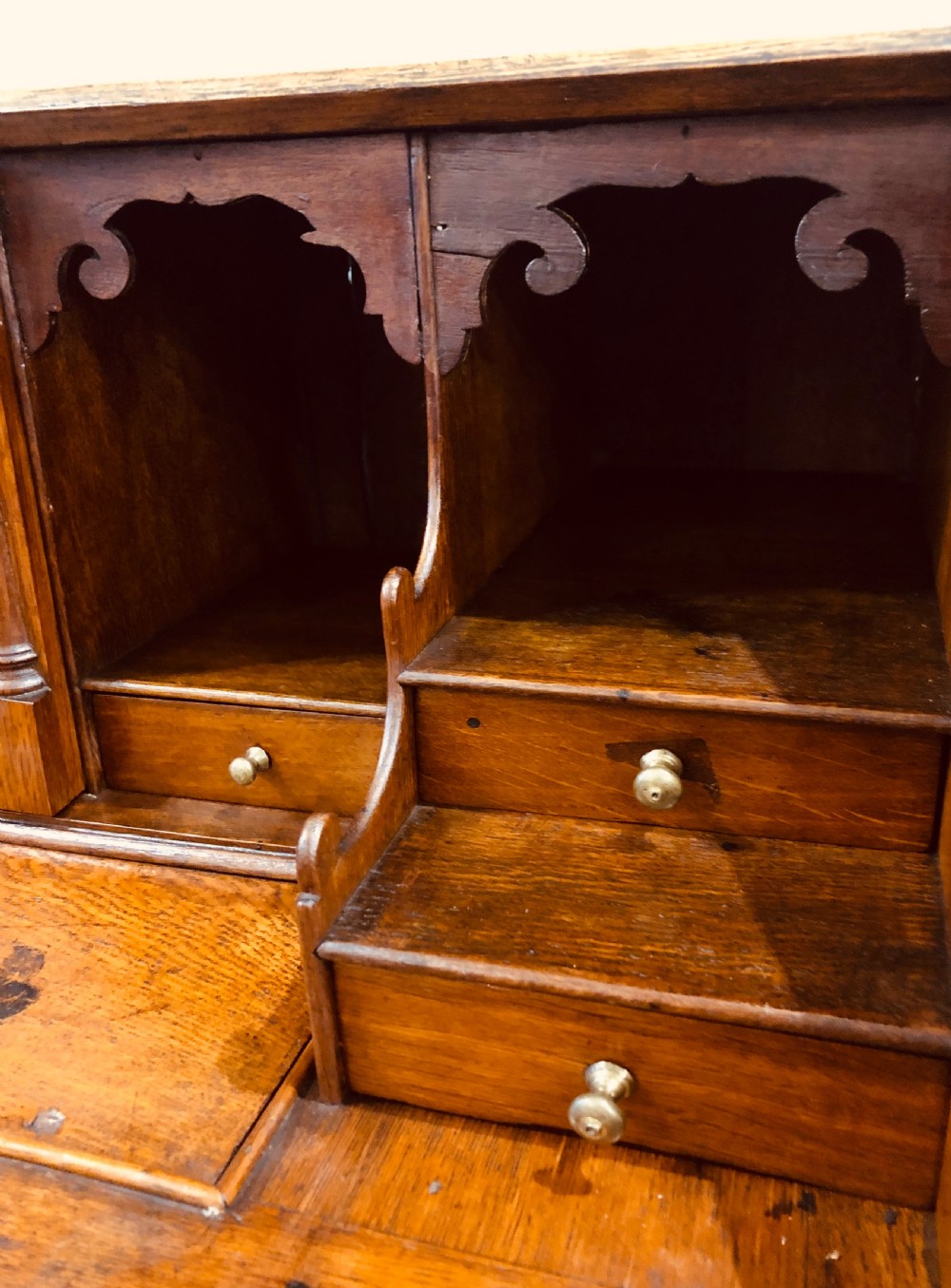 Antique Georgian Oak Bureau View XXV