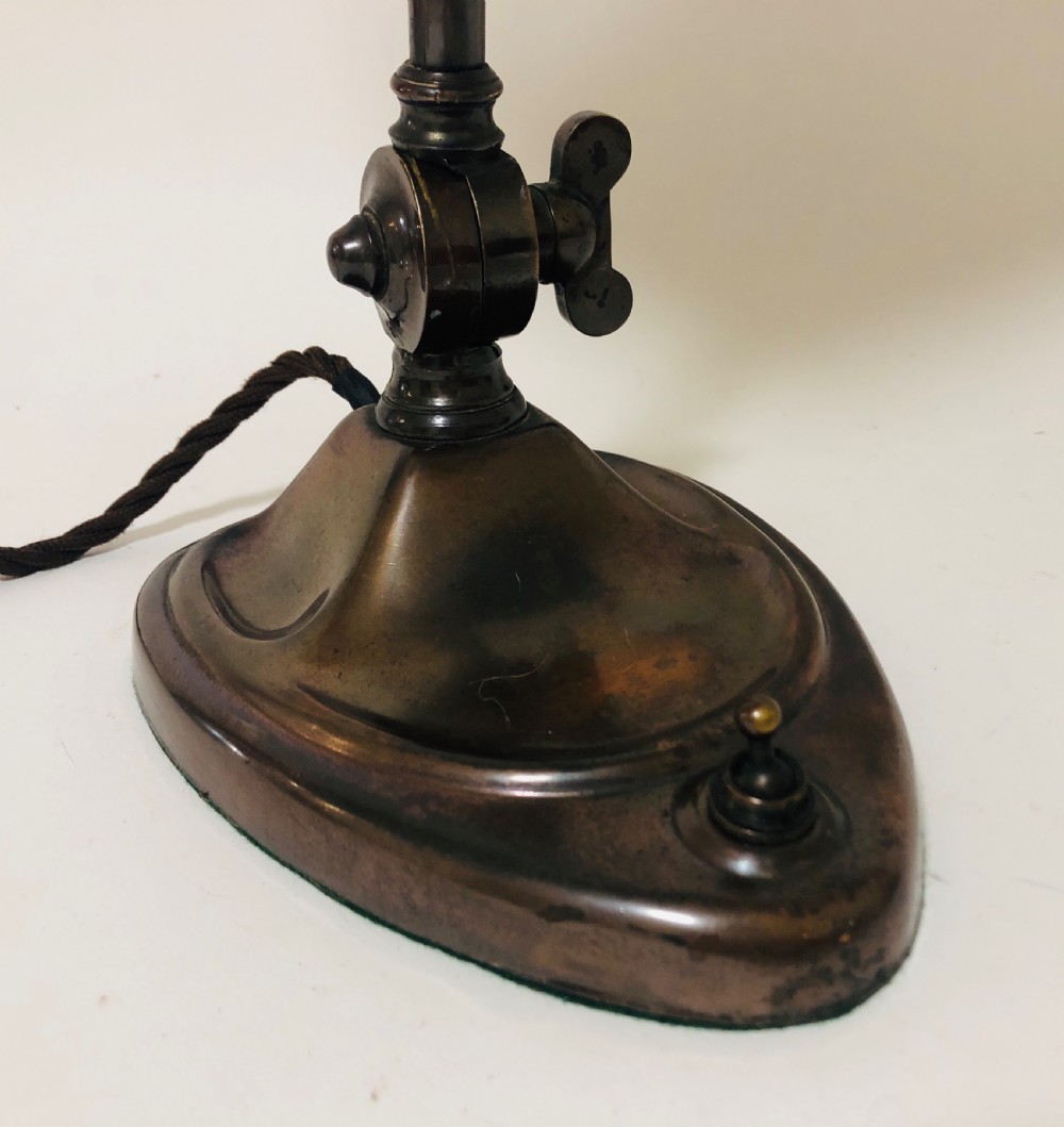Antique Art Nouveau Bronzed Bankers Desk Lamp View III