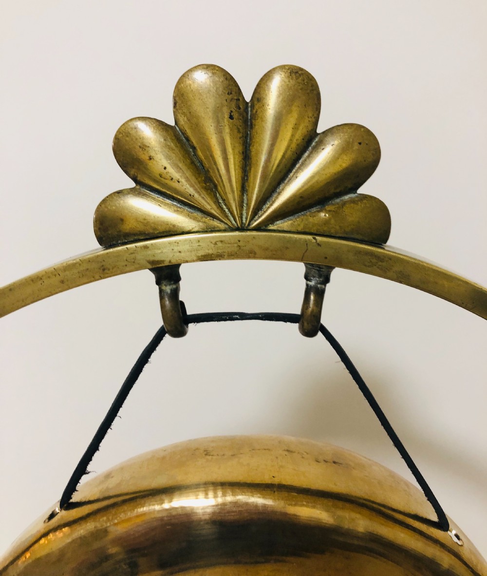 Large Antique Brass Tabletop Dinner Gong View III