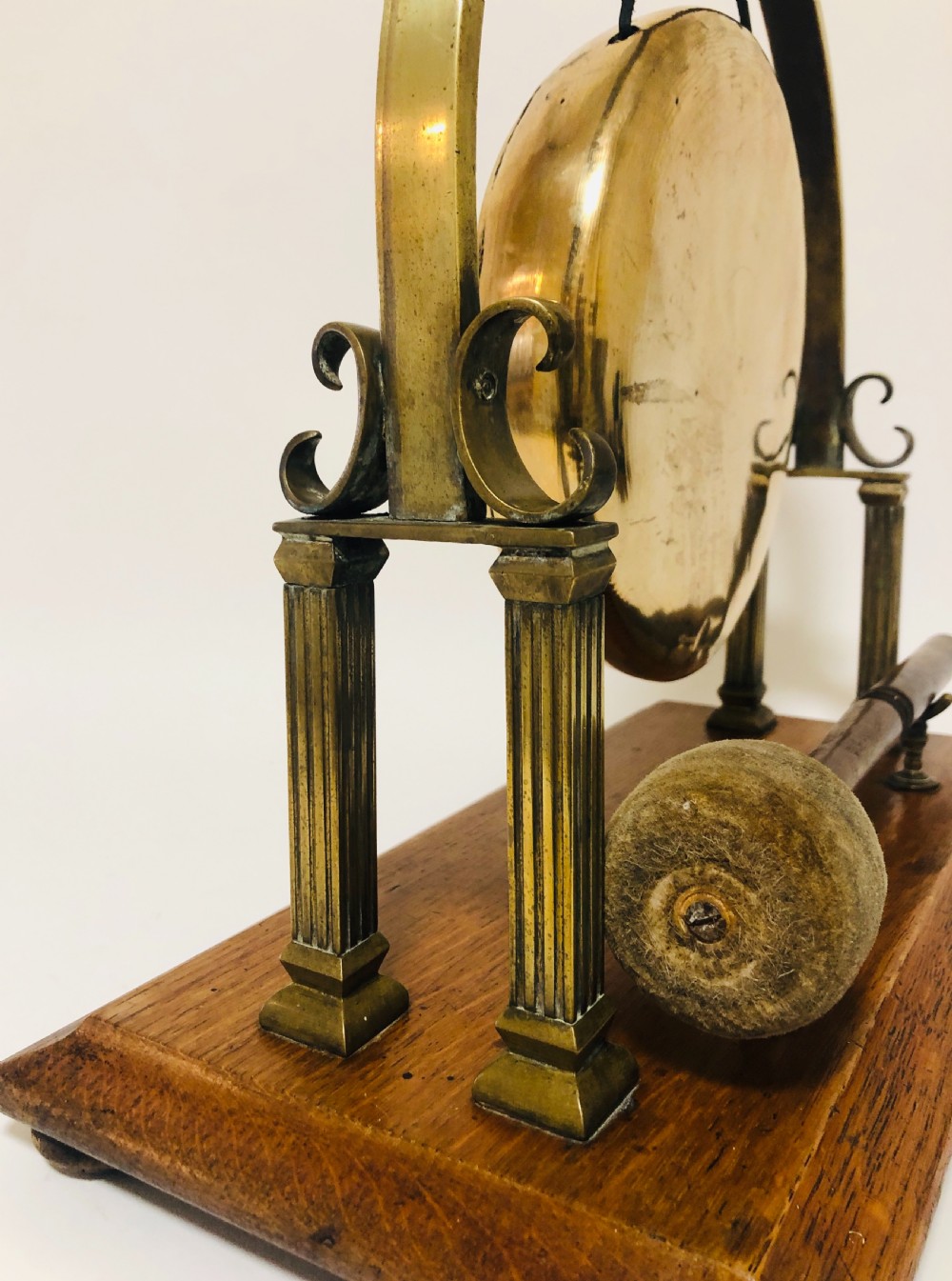 Large Antique Brass Tabletop Dinner Gong View IV