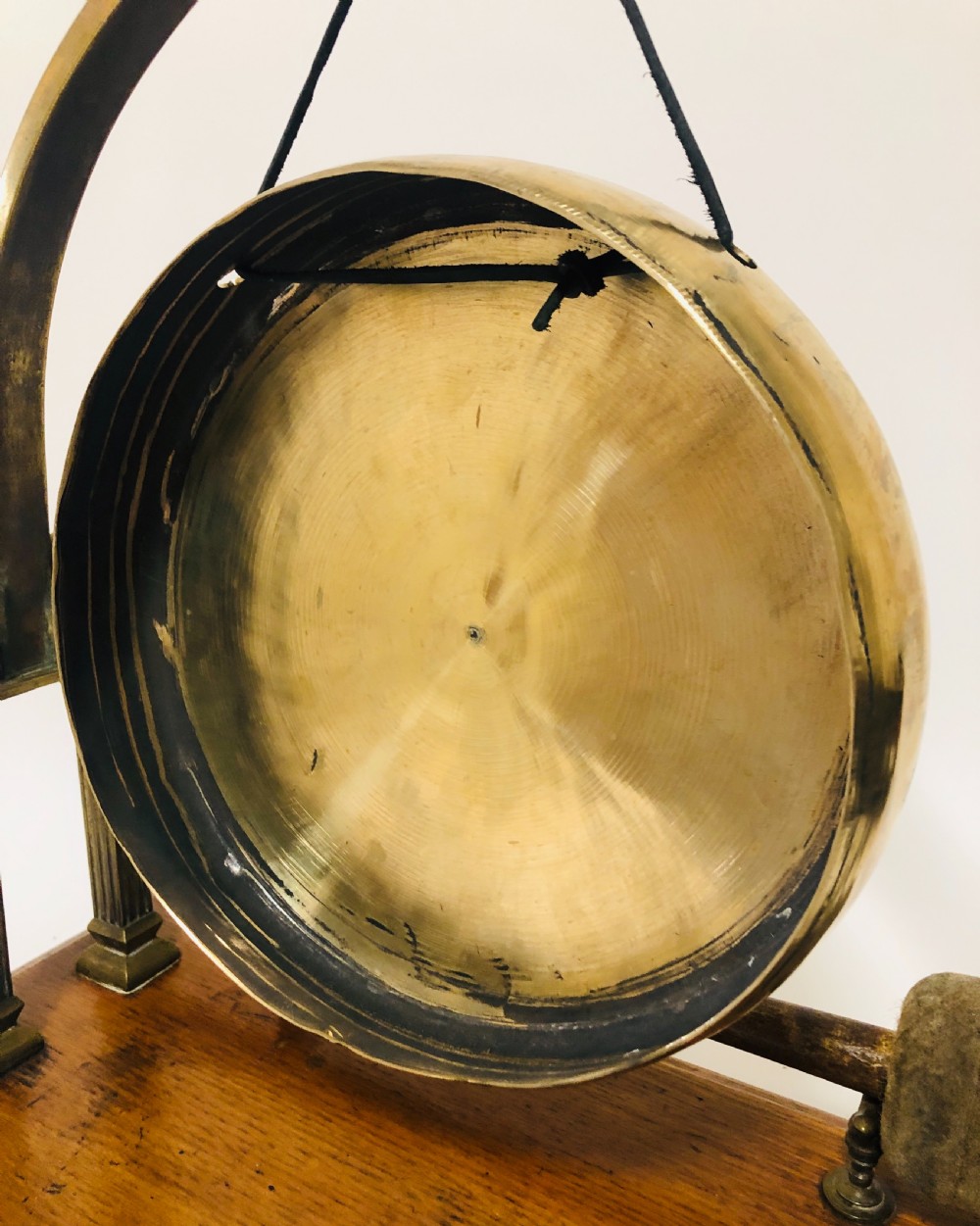 Large Antique Brass Tabletop Dinner Gong View VIII