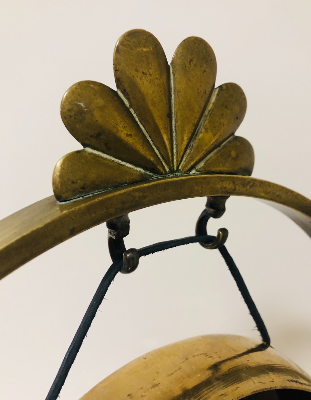 Large Antique Brass Tabletop Dinner Gong View XV