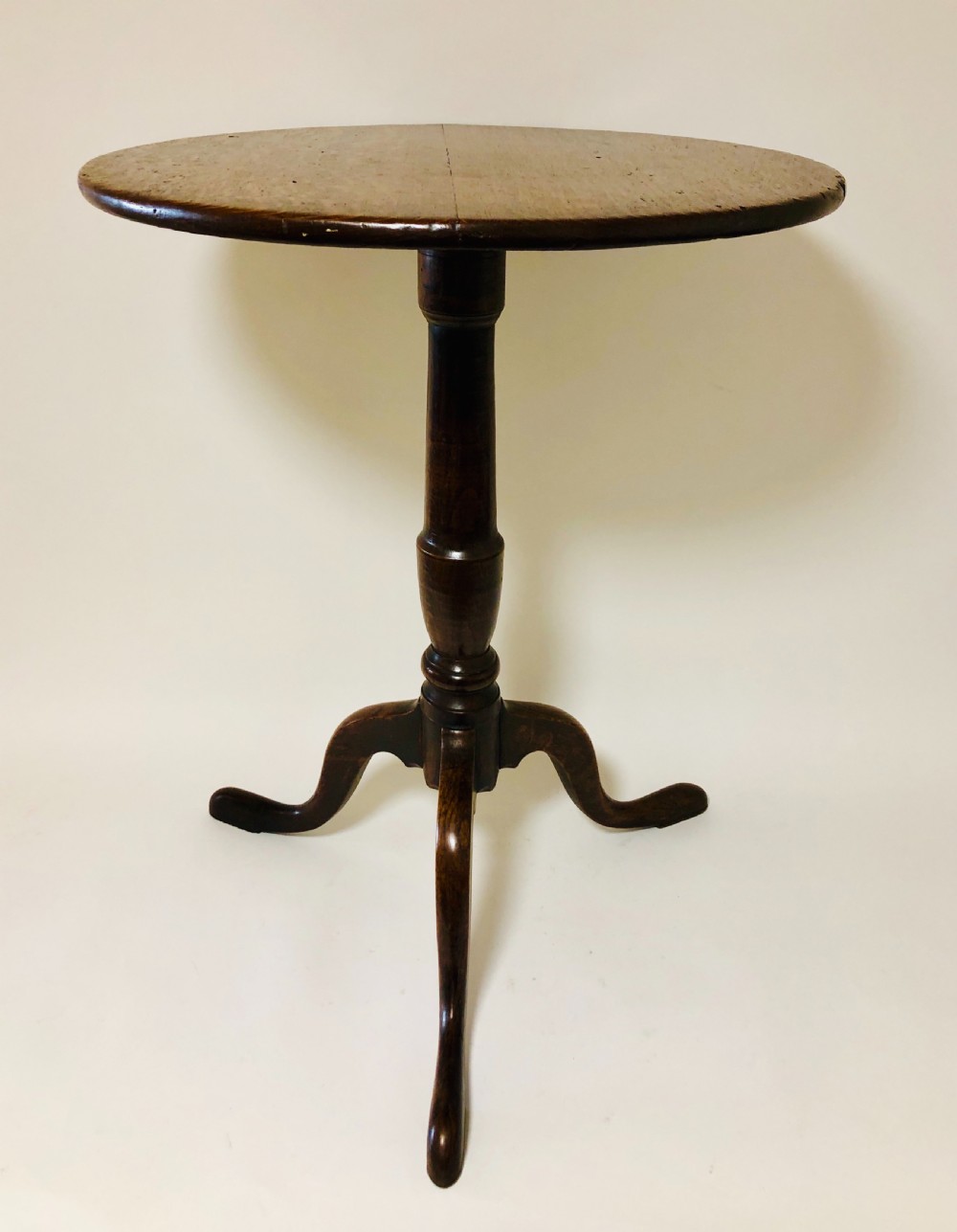 Small Georgian Oak Round Tripod Table  View II