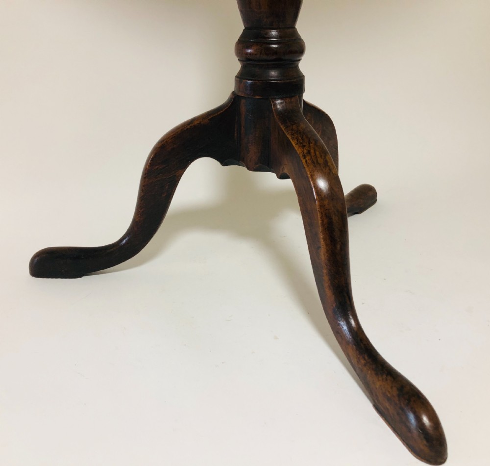 Small Georgian Oak Round Tripod Table  View V