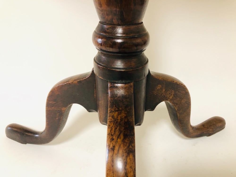 Small Georgian Oak Round Tripod Table  View VII