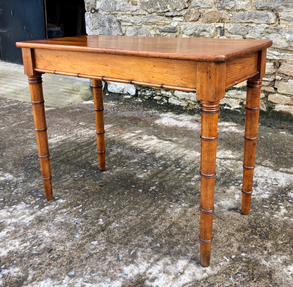 Faux Bamboo Pine Console Table