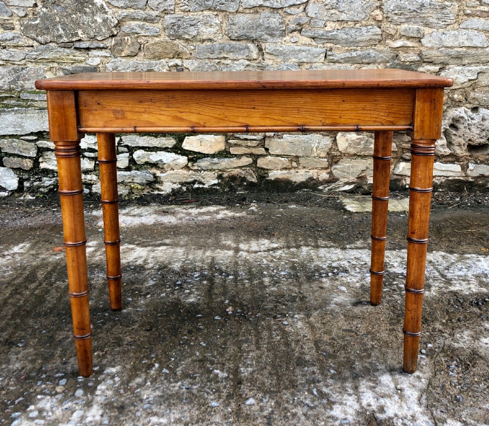 Faux Bamboo Pine Console Table View III