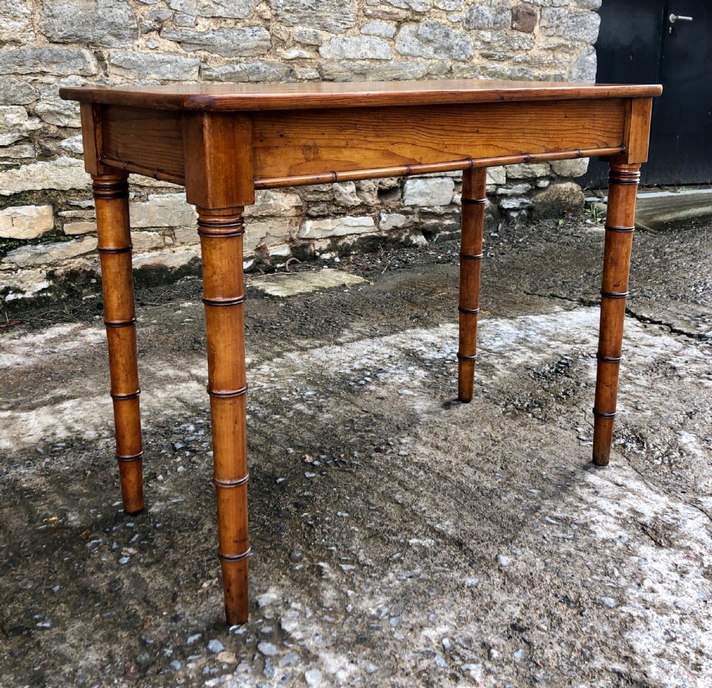 Faux Bamboo Pine Console Table View IV