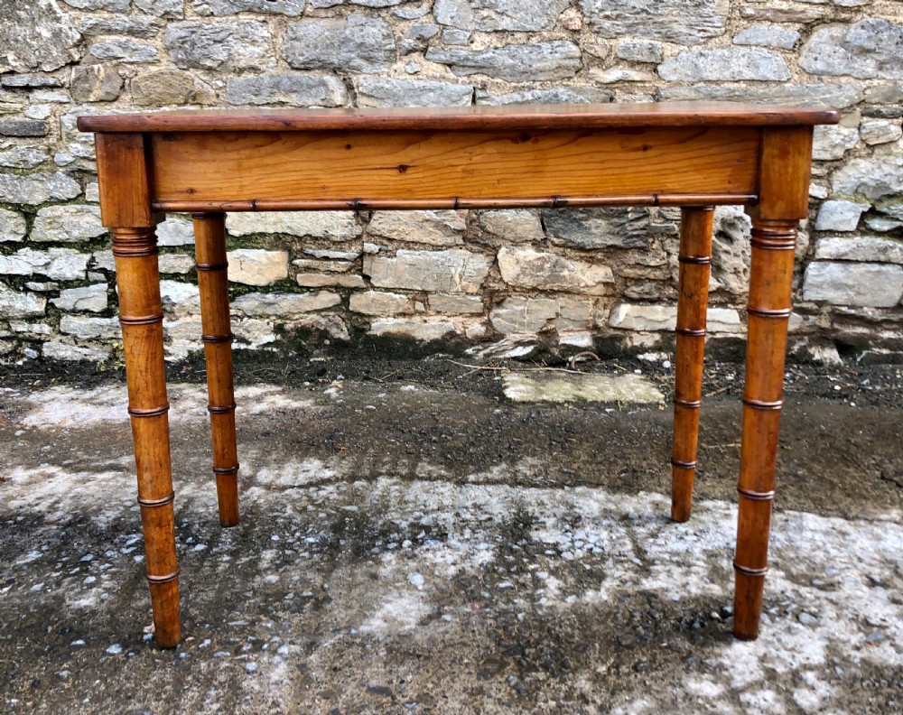 Faux Bamboo Pine Console Table View VI