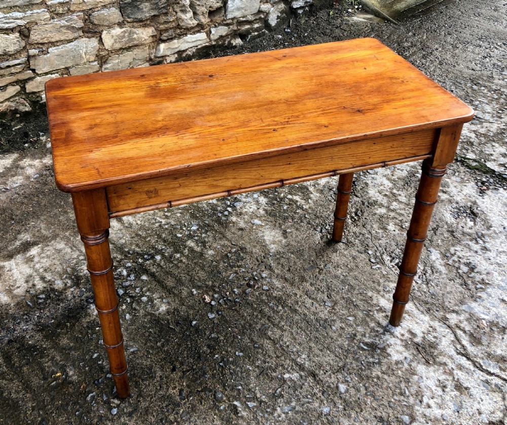 Faux Bamboo Pine Console Table View VIII