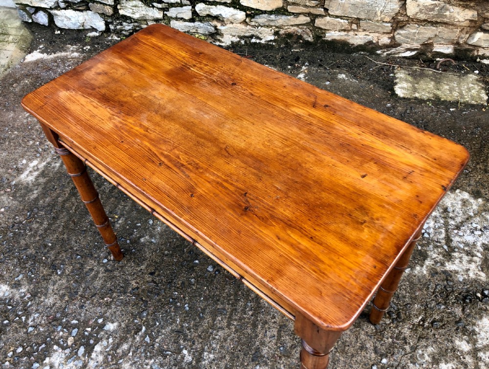 Faux Bamboo Pine Console Table View IX