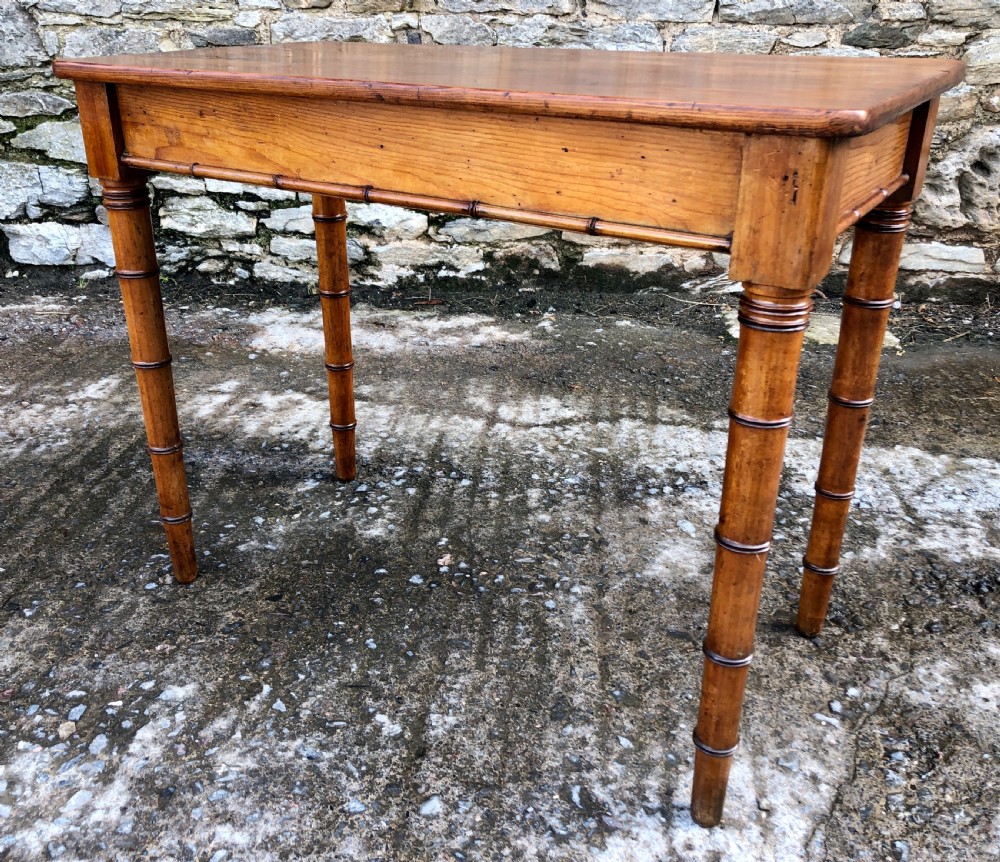 Faux Bamboo Pine Console Table View X