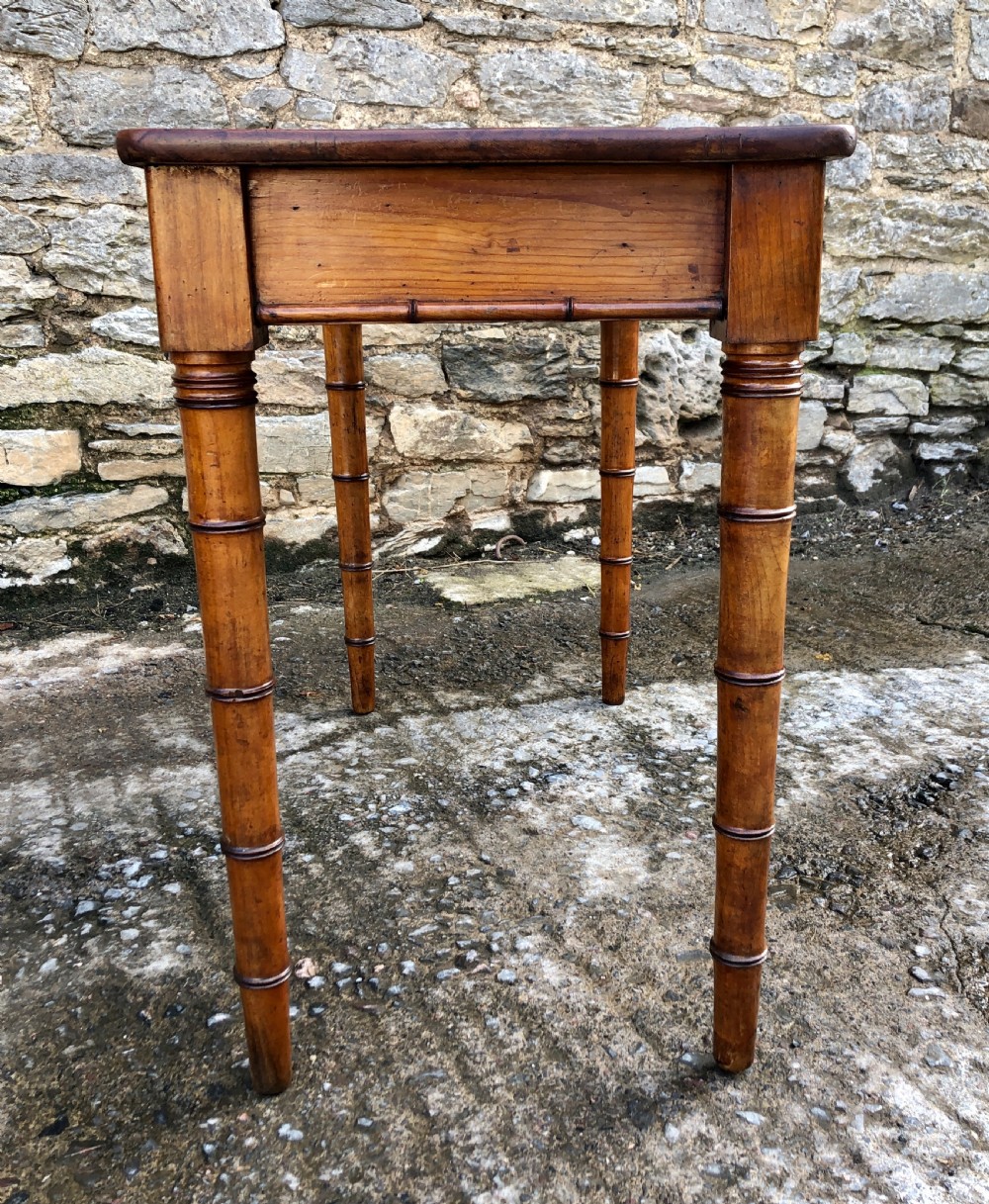 Faux Bamboo Pine Console Table View XI