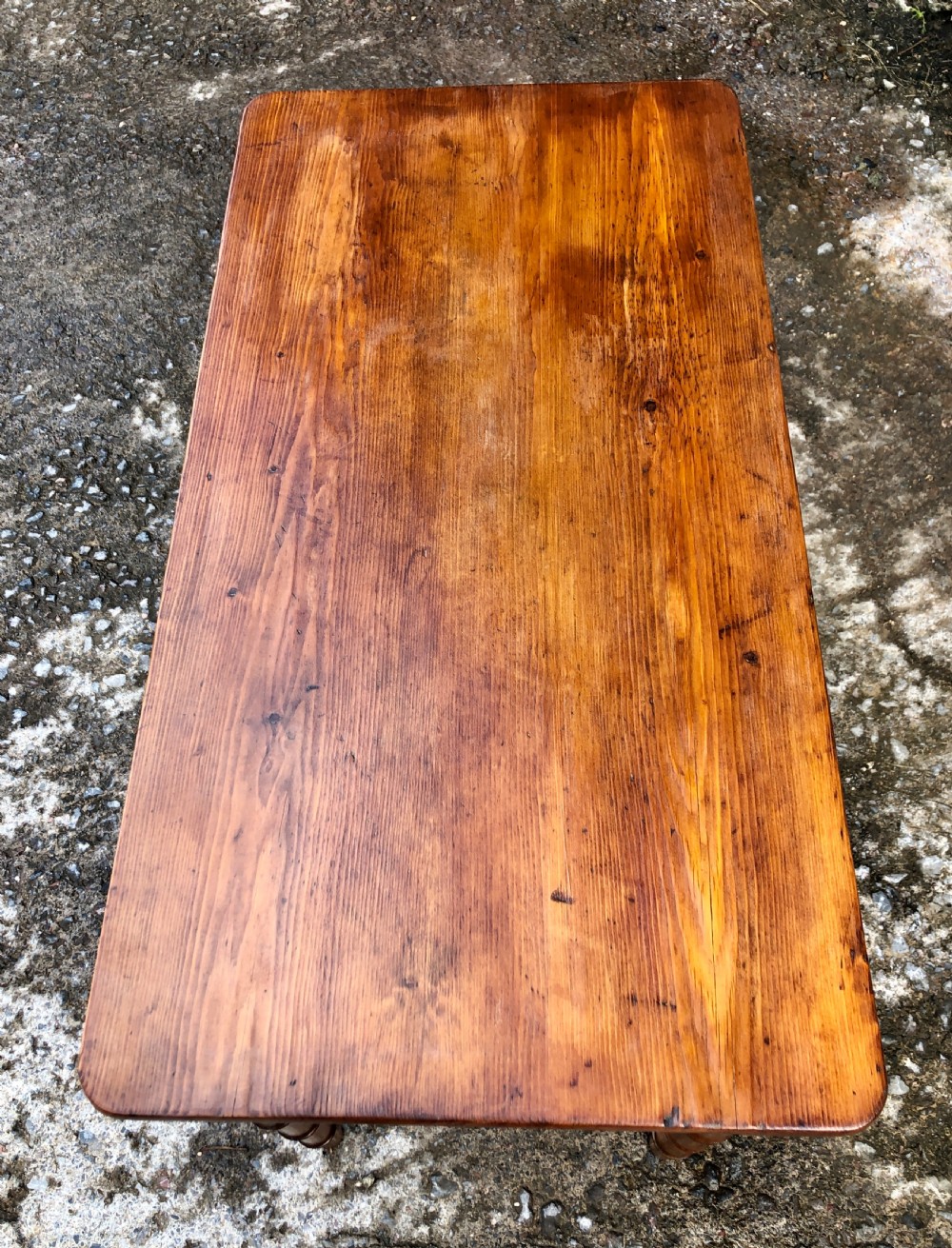 Faux Bamboo Pine Console Table View XII