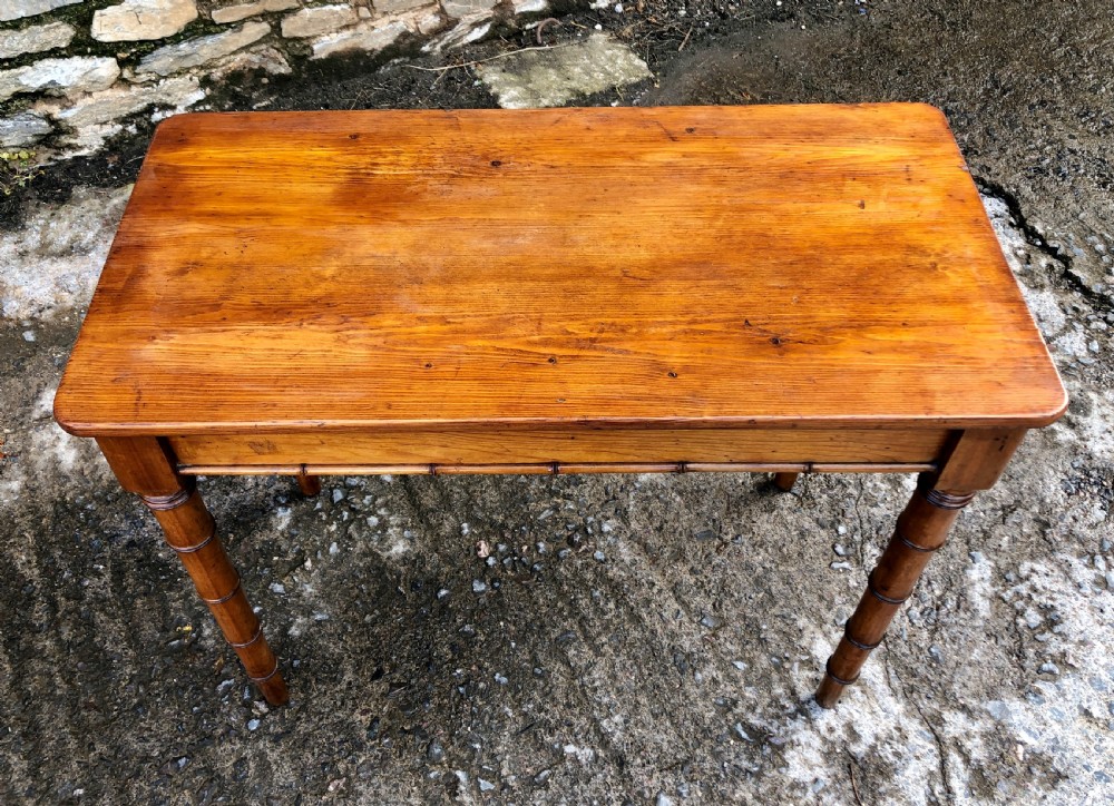 Faux Bamboo Pine Console Table View XIII