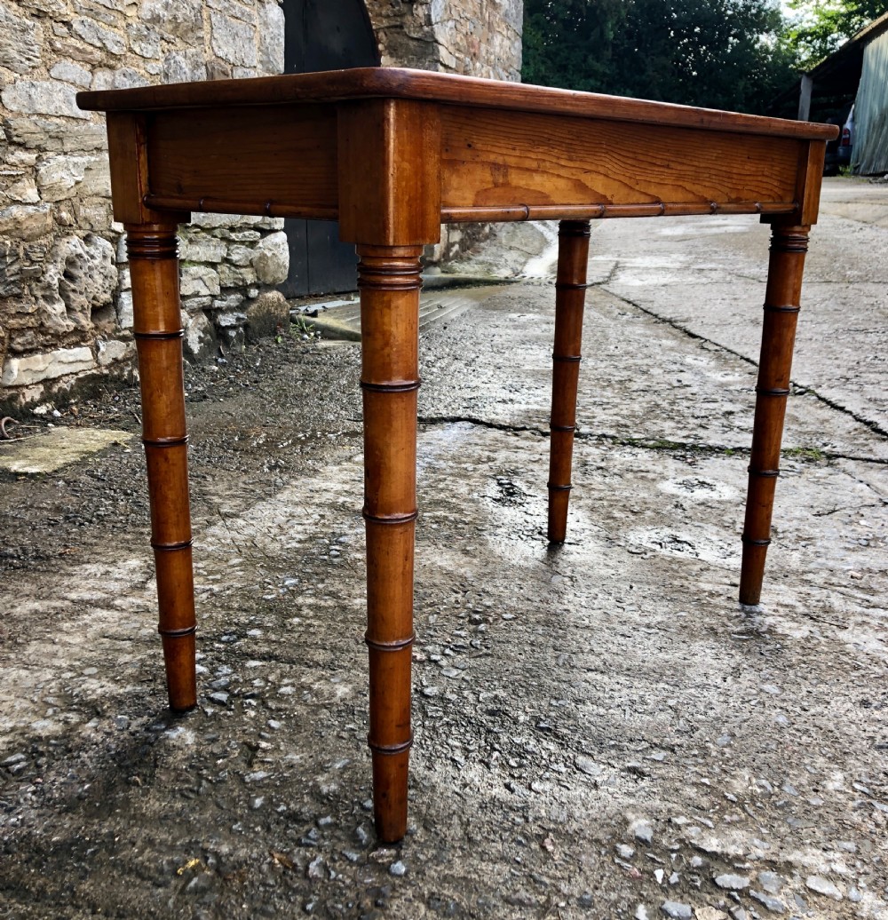 Faux Bamboo Pine Console Table View XIV