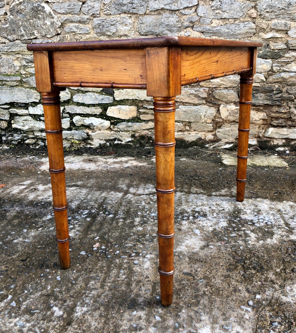 Faux Bamboo Pine Console Table View XV