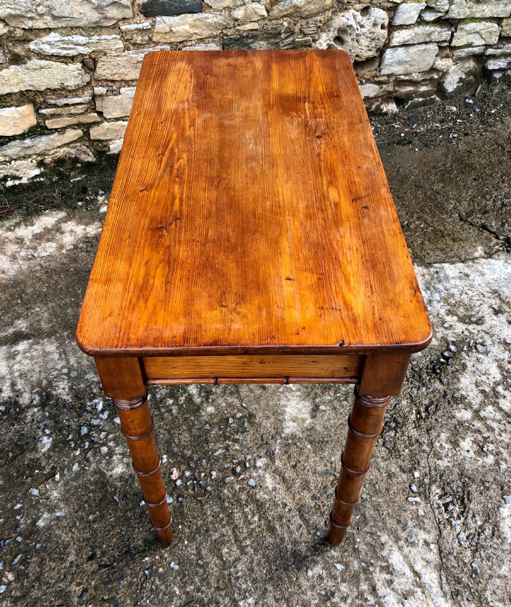 Faux Bamboo Pine Console Table View XVI