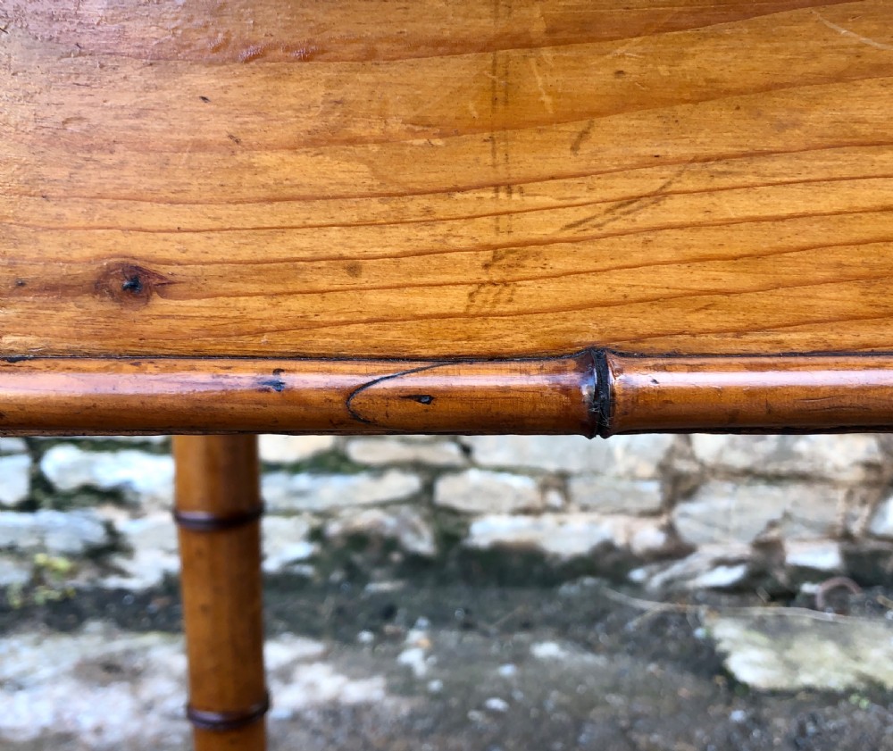 Faux Bamboo Pine Console Table View XVII