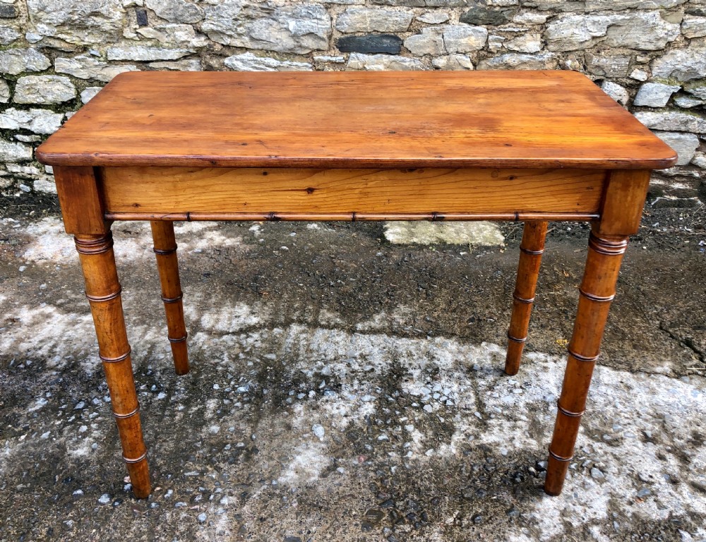 Faux Bamboo Pine Console Table View XIX
